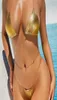 Şeffaf Micro Bikini 2020 Seksi Thong Mayo Ayrı Bandeau Bikini Seti Altın Gümüş Açık Kayış Brezilya Mayo Biquini X9727798