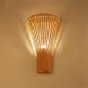 Landelijke decoratie Bamboo E27 Wandlamp Creatieve tuin Woodiness Wall Light boerderij EL Trap Corridor Indoor Decor Lamp318U