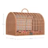 Cat Carrying Basket Wicker Cat Carrier Basket Kitten Bed Portable Pet Caves Houses with Soft Cushion Pet Carrier Basket268H