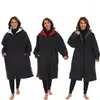 Serviette d'hiver imperméable à l'eau, robe à langer pour adultes, manteau de changement de plage, coupe-vent unisexe, doublure polaire, veste poncho cape imperméable