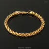 Länkarmband adixyn trendiga guldfärg armband män mode smycken runda 21 cm 5 mm kedja