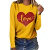 Magliette da donna LOVE Fashion Stampa San Valentino Pacchetto atletico Maglietta scura da donna per casual