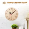 壁の時計小さな時計吊り寝室のオフィスの装飾ヨーロッパスタイルの木製ミュートビンテージノンチッキング