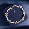 2024 Jewelry Designer Brand Bracelets Korean of Ins Inlaid Zircon Home Metal Glossy Character Fashionable Shiny Full Diamond Plated 18k Gold Bracelet