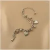 Link Bracelets Heart Alloy Bracelet Female Summer Niche Design Japanese-style Jewelry Bell Double-layer Texture