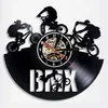 Wall Clocks style BMX Bike Clock Sports Home Decor Bicycle Motocross Re-purposed Record Young Biker Cyclists Gift2806