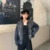 Damenjacken Quaste Diamanten Denim Jacke Frauen Einreiher Kurze Outwear 2024 Frühling Herbst Mode Indie Ästhetischen Cowboy