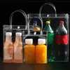 10pcs/20pcs/lot Transparent soft PVC gift tote packaging bags with hand loop clear Plastic handbag cosmetic bag 240304