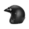 Casques de moto Casque en cuir vintage Rétro Open Face Chopper Casco Moto Vespa Moto Casque Capacete de Mascino Dot Drop Deliv Ot1TF