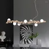 Chandeliers Nordic Restaurant Led Chandelier Light Luxury Art Living Room Creative Personality Long Dining Table Bar Lamp Deco Fixture