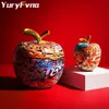 YuryFvna peinture nordique Graffiti BPPLE Fruit Sculpture Figurine Art éléphant Statue créative résine artisanat décoration de la maison 201212274O