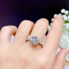 Moissanit Ring 2CT 3CT VVS Lab Diamant mit Zertifikat Modeschmuck für Frauen Hochzeitsgeschenk Echt 925 Sterling Silber X220214248O