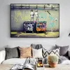 Banksy Graffiti Art Pittura su tela astratta Poster e stampe La vita è breve Chill The Duck Out Wall Canvas Art Home 260y