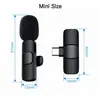 Microphones Portable Lavalier sans fil Microphone Studio de jeu pour téléphone type-c PC ordinateur pince à revers professionnel diffusion en direct Mi Othab