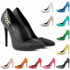 Модельные туфли LOSLANDIFEN, женские туфли-лодочки, модные красивые металлические украшения из искусственной кожи, модные сандалии на тонком высоком каблуке 11 см, красные