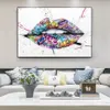 Modern Graffiti Art Canvas Paintings Abstract Lips Posters and Prints Wall Art Pictures for Living Room Home Decor Cuadros No Fra292Z