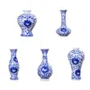 Vase traditionnel chinois en porcelaine bleue et blanche, Vases à fleurs en céramique, décoration Vintage pour la maison, 258j