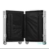 100% Aluminum-magnesium Boarding Rolling Luggage Business Cabin Case Spinner Travel Trolley Suitcase With Wheels Suitcases314l