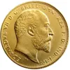 Storbritannien Rare 1907 British Coin King Edward VII 1 Sovereign Matt 24-K Gold Plated Copy Coins 201H 201H