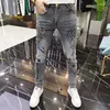 Herrenjeans High-End-europäische koreanische Slim-Fit mit Tiger-Diamant-Druck für Freizeitkleidung Frühling Herbst Stretch Luxuskleidung Männer