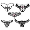 Panties Women's 5pcs/lot 5 Style Black Color Pearl Panties Women Underwear Sexy G String Lace Thongs Low Waist Bowknot Strings LJ200822 ldd240311