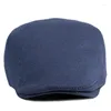 Береты DOME, однотонный однотонный берет из чистого хлопка с мягким верхом, повседневная шляпа Sboy, кепка в стиле ретро