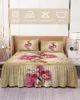 Spódnica z łóżkiem rośliny akwarelowe retro elastyczna sprężona łóżka z poduszkami materaca pokrywa pokrycia pościel