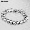 Link Bracelets ICAM 3-11mm Men's Silver Stainless Steel Curb Cuban Chain For Men Women Wholesale Jewelry Gift