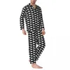 Erkekler Sweetwear Sevimli Köpek Pijamaları Set Bahar Altın Retriever Silhouette Yumuşak Ev Adam İki Parçalı Günlük Gevşek Büyük Boy Nightwear