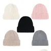 Beanie/Skull Caps Mommy and Me Knit Bonnet Beanie Justerbar Autumn Winter Solid Color Parents Kids Turban Hair Care Warm Hat Drop Del DHZ35