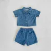 衣類セット夏の幼児の女の子の男の子短袖ジーンズセット服の子供たち