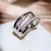 Bagues de cluster Vendez Double-Deck Cross Winding Hip Hop Sterling Silver Punk Finger 925 Bague pour femmes Fashion Party Bijoux 2024