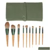 Sponges Applicators Cotton Makeup Synthetic Brush Set Eye Shadows Concealers Brushes With Storage Bag For Beginners Drop Delivery Heal Otuop