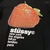 Kvinnor T Shirts Streetwear Shirt Y2K Harajuku Hip Hop Strawberry Print överdimensionerad tshirt Mens kvinnor Bomull