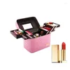Storage Boxes Bins Make Up Train Case Makeup Bag Cosmetic Bags With 4-Layer Foldable Tray Mtifunctional Toiletry Box Travel For Jewelr Otrck