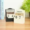 Återanvändbar vintage trä kalender skrivbordskalender perpetual träblock kontor heminredning tabell diy planerare retro rustic261v