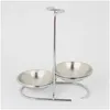 Conjuntos de louça de aço inoxidável Colher Descanso Sopa Concha Colander Stand Rack para Bancadas de Cozinha Mesa com Bandeja Drop Delivery OTF9M