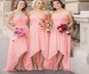 Newest Custom Made Summer Sweetheart Beach Asymmetrical Sleeveless Chiffon A Line Maid of Honor Gowns Cheap Bridesmaid Dresses9328486