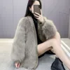 New And 2023 Fox Grass For Women's Mid Length V-Neck Haining Fur Integrated Coat With A Young Belt 6324