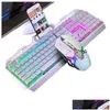 キーボードマウスコンボのメカニカルおよびセットWired USBコンピューターノートブックゲームキーパッドPC Teclado Clavier Gamer Completo Tastiera RGB Delu otkvl