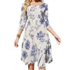 Casual Dresses Elegant Floral Dress Women Modern Flowers Stylish Sexy Beach Custom Vestido Big Size 5XL 6XL