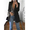 Plus Size Blazer Women Clothing Casual Cardigan Autumn Winter Overcoat Solid Large Topcoat Lapel Jacket Grace Fashion Outer Wear 240228