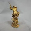 China Myth Bronze Sun Wukong Monkey King Hold Stick Fight Statue288u