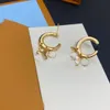 Luxe Parel Ster Oorknopjes Merk Designer Mode Goud Verzilverd Roestvrij staal Oordruppel Mode Dames Bruiloft Sieraden Cadeau Hoge kwaliteit Met doos