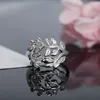 Cluster Ringe 925 Sterling Silber Baum und Blätter Design Frau Hochzeit Verlobungsfeier Modeschmuck Vintage Europa Stil