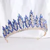 Pinces à cheveux de luxe couleur argent diadèmes en cristal violet pour femmes bijoux de mariage strass diadème couronnes de mariée accessoires de tête de mariée