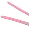 Pettorina per cani con strass bling Guinzaglio in pelle di velluto per cani di piccola taglia Cucciolo di gatto Chihuahua Collare rosa Prodotti per animali AB1295w