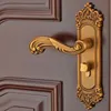 Vintage Security Door Lock Handtag Spakar med 3 nycklar för hemmet Bedroom Office Front Pulls262C