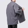 Vêtements ethniques Style chinois Lâche Hommes Kimono Cardigan Plus Taille Harajuku Vestes Rétro Lin Japonais Samouraï Mâle Yukata 3XL