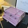 Jewelry Pouches Transparent Multi-layer Box Earrings Ring Necklace Bracelet Storage Acrylic Velvet Dust-proof Drawer